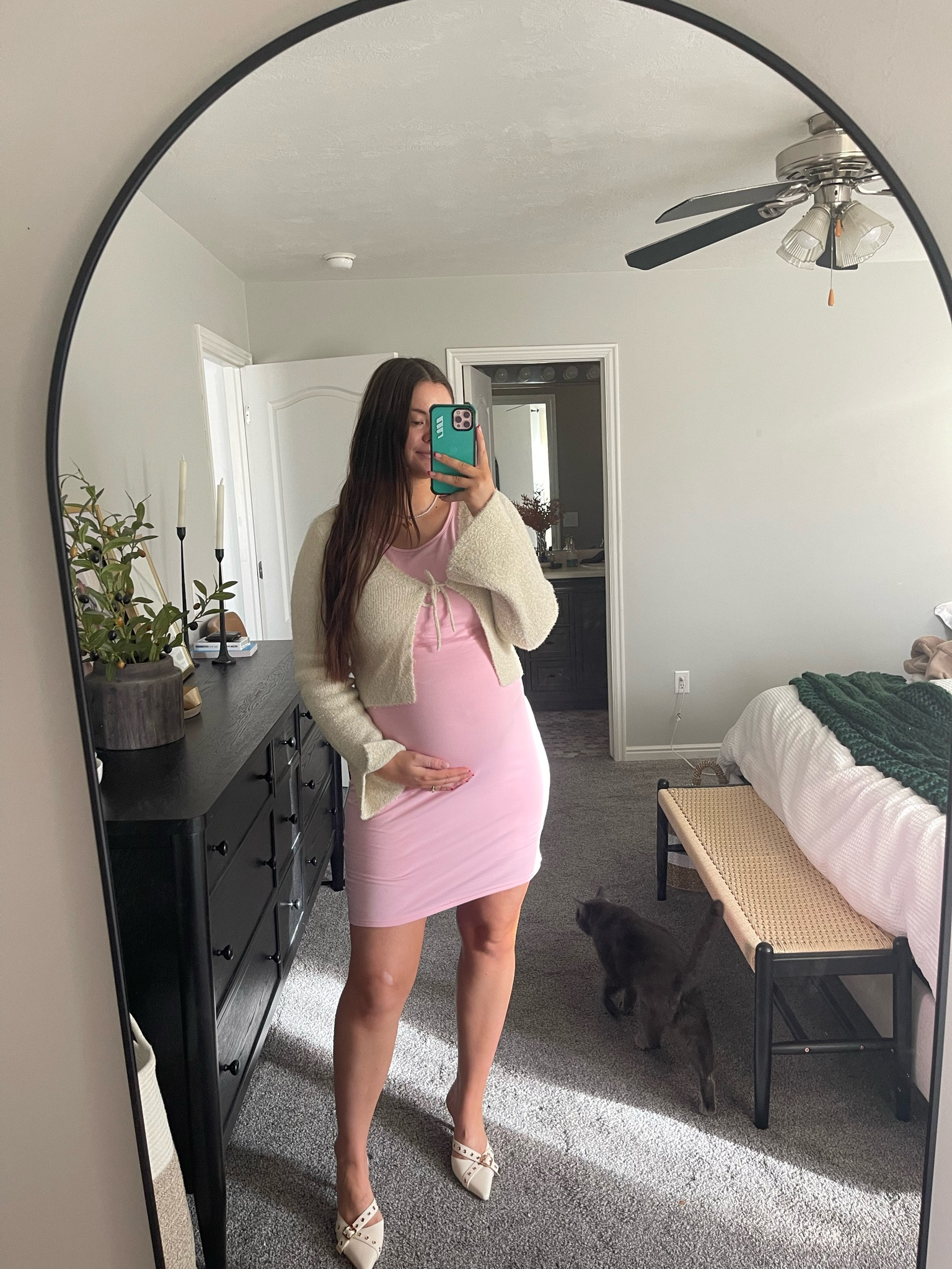 Sunday outfit 💗 #30weekspregnant 

Dress: L
Shrug: L
Shoes: 9

#LTKShoeCrush #LTKBump #LTKBaby