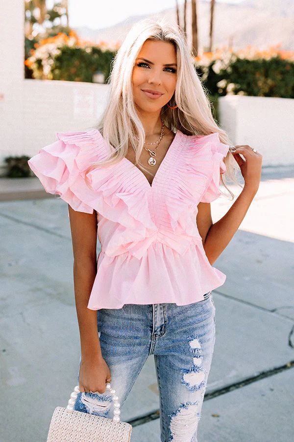 Gorgeous Girly Peplum Top in Pink | Impressions Online Boutique
