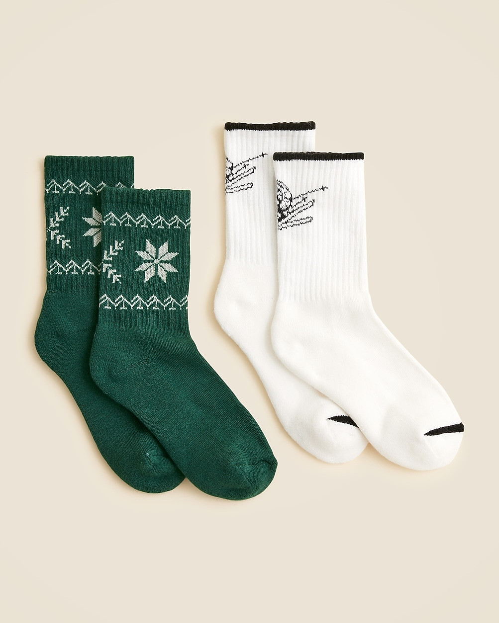 Kids' ski Fair Isle trouser socks two-pack | J. Crew US