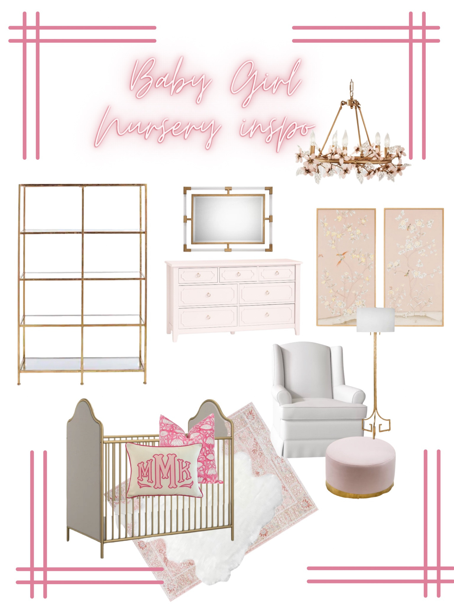 I have some pregnant friends that will be creating a nursery soon! The perfect inspo for a sweet baby girl 💓