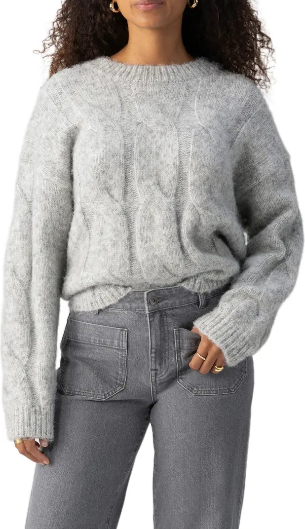 Sanctuary Cable Crewneck Sweater | Nordstrom | Nordstrom