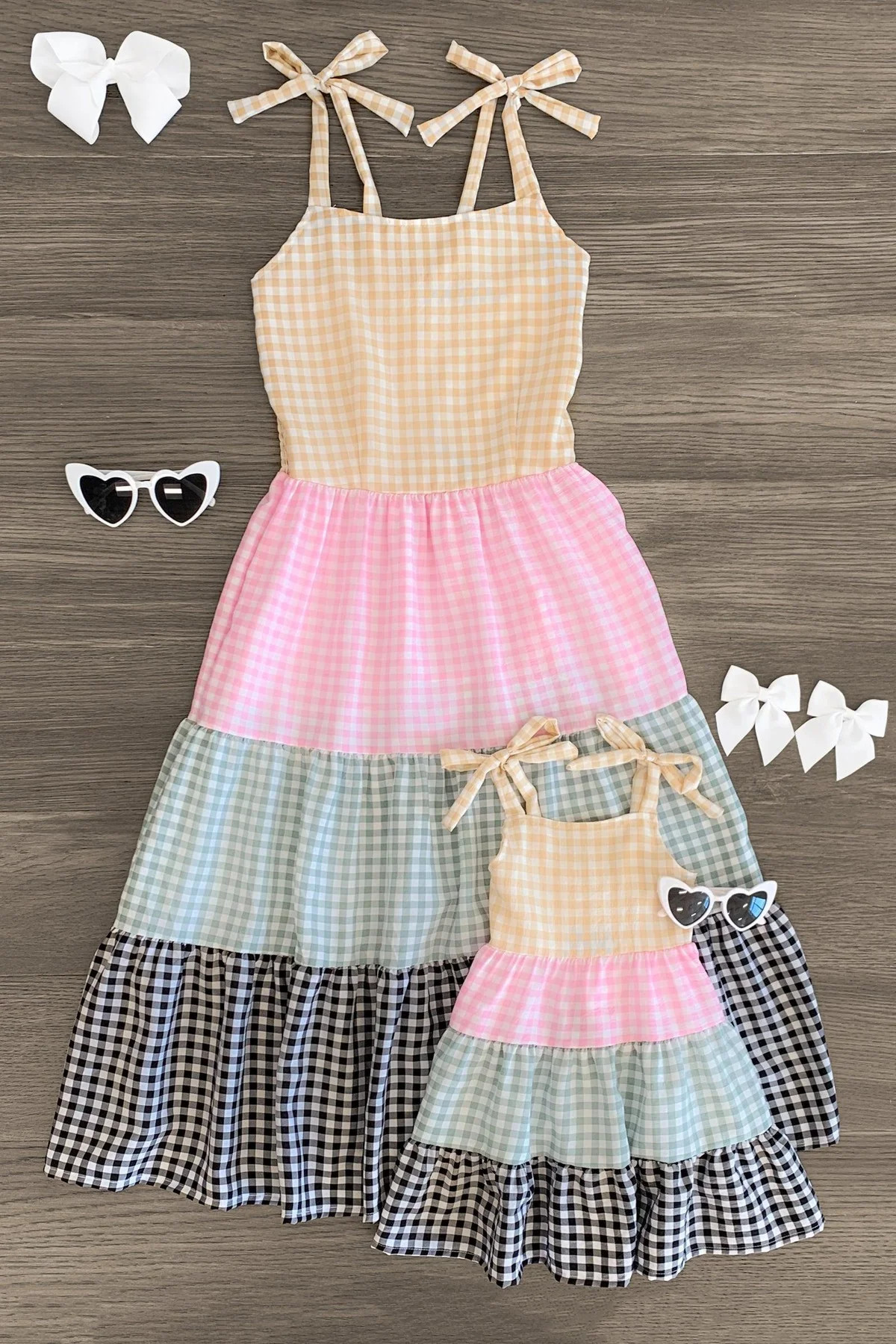 Mom & Me - Pastel Gingham Dress | Sparkle In Pink