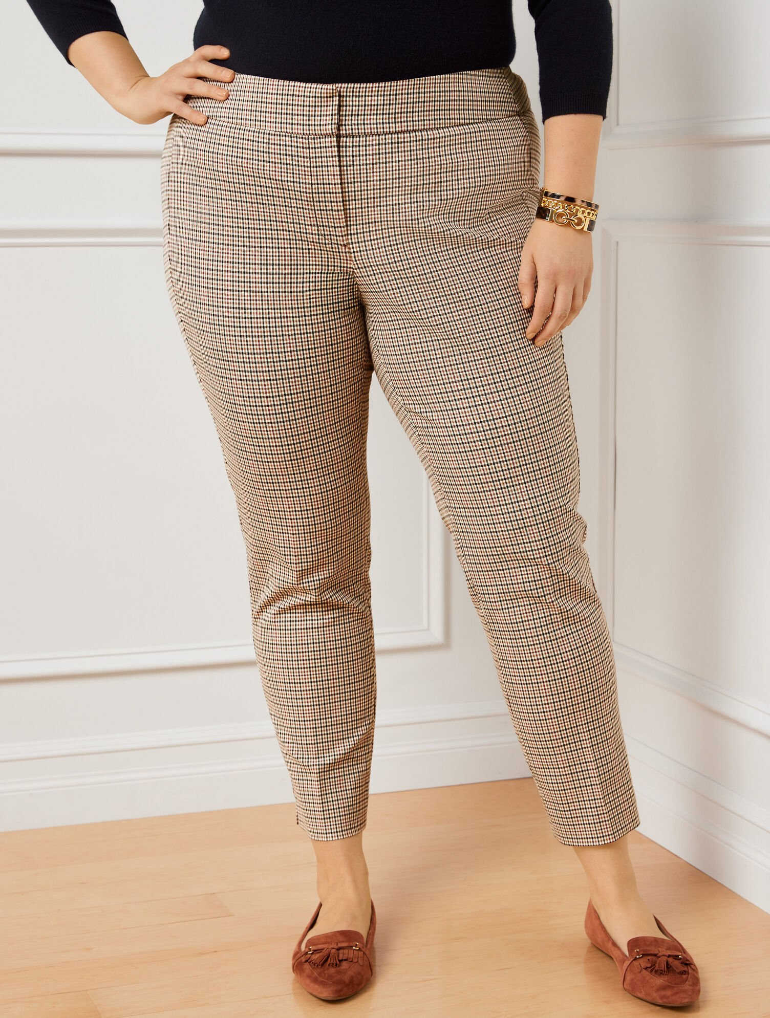 Plus Exclusive Talbots Chatham Ankle Pants - Toasty Check | Talbots