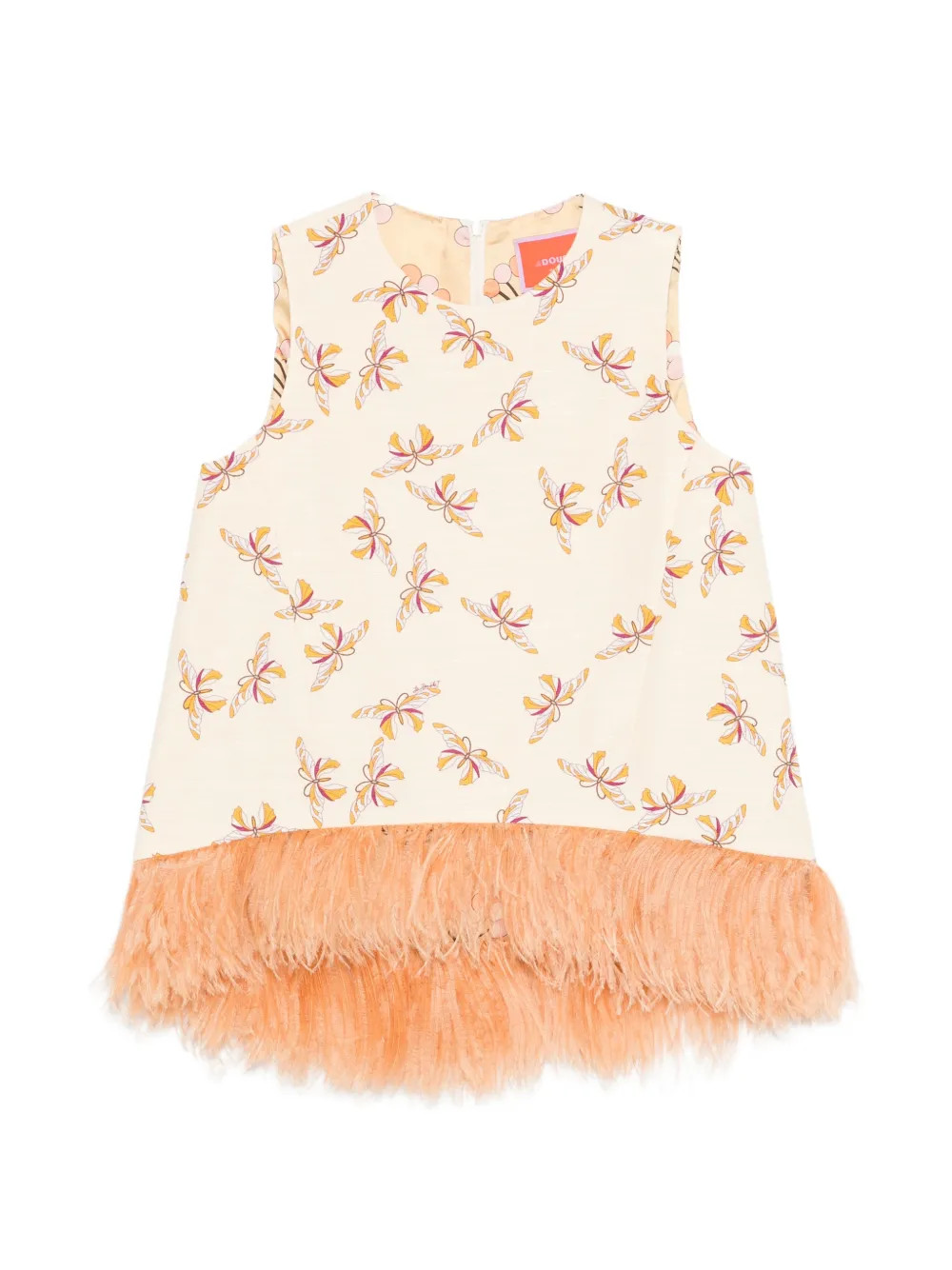 La DoubleJLa Scala floral-print fringed top | Farfetch Global