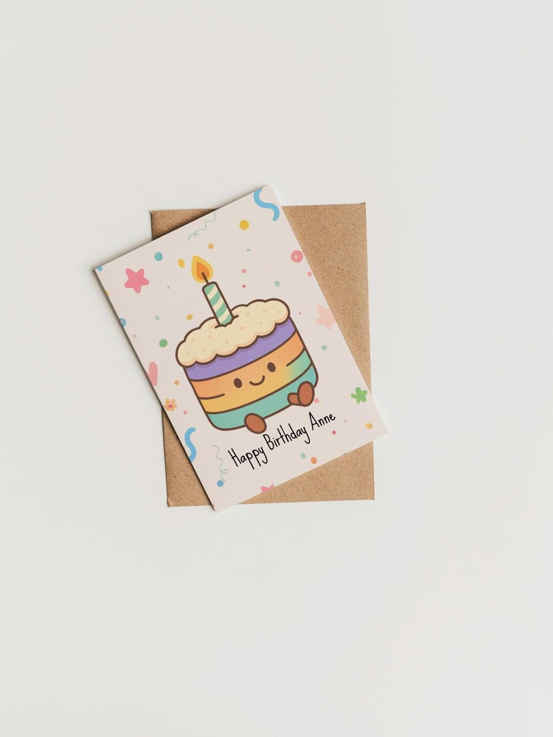 Colourful Layered Birthday Cake Card - Cute Card - Birthday Card - Jelly Plushie - Gift for Frien... | Etsy (US)