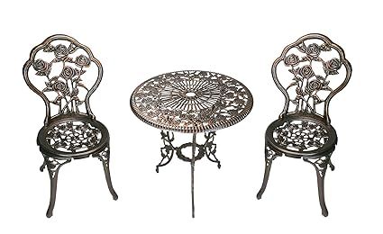 Oakland Living 3-Piece Rose Bistro Set with 23.5-Inch Cast aluminum Top Table | Amazon (US)