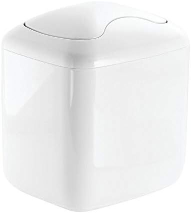 mDesign Modern Plastic Square Mini Wastebasket Trash Can Dispenser with Swing Lid for Bathroom Va... | Amazon (US)