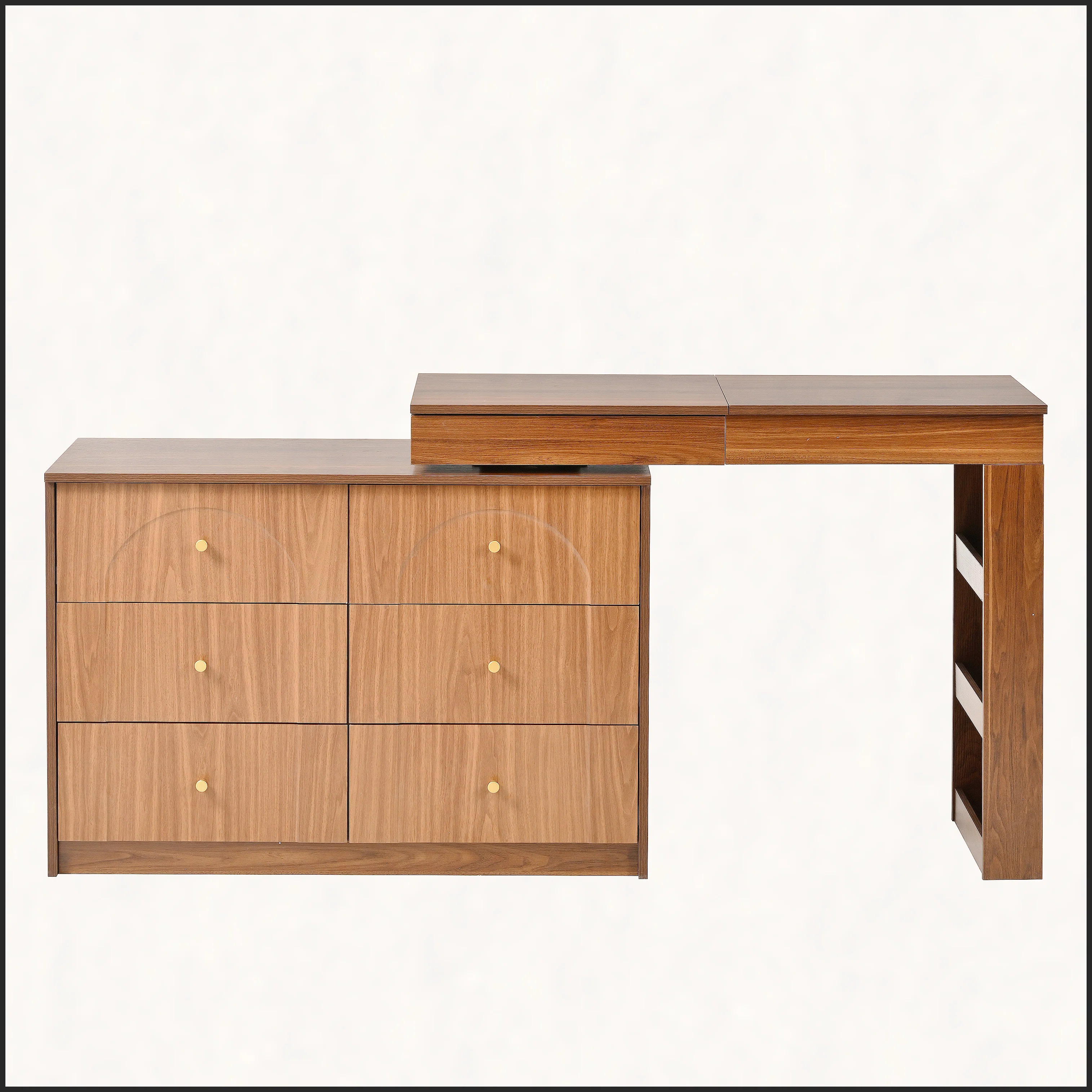 Vanity Desk with Mirror and Lights, Makeup Vanity Table with Flip-Top Tabletop and Storage 7 Draw... | Wayfair North America