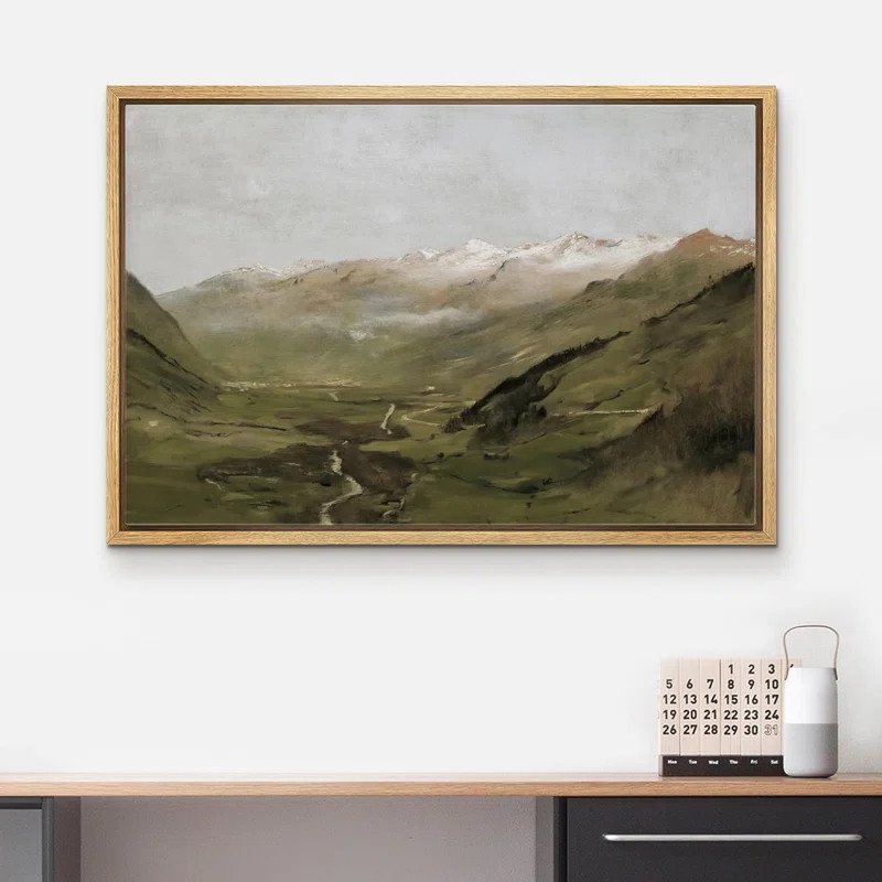 Rustic Countryside " IDEA4WALL Framed Canvas Print Wall Art Vintage Autumn Mountain Range Valley ... | Wayfair North America