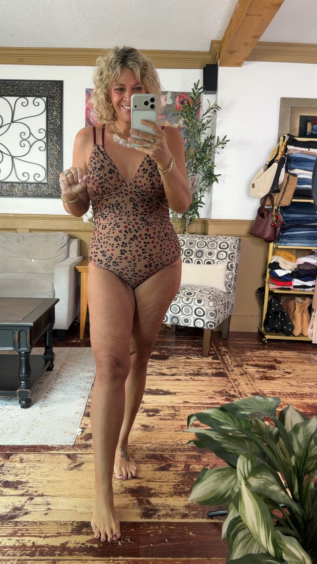 One piece swimsuit with cute it back details- size large. Use code Nicole to save 15% on orders over $70

#LTKOver40 #LTKMidsize #LTKSwim