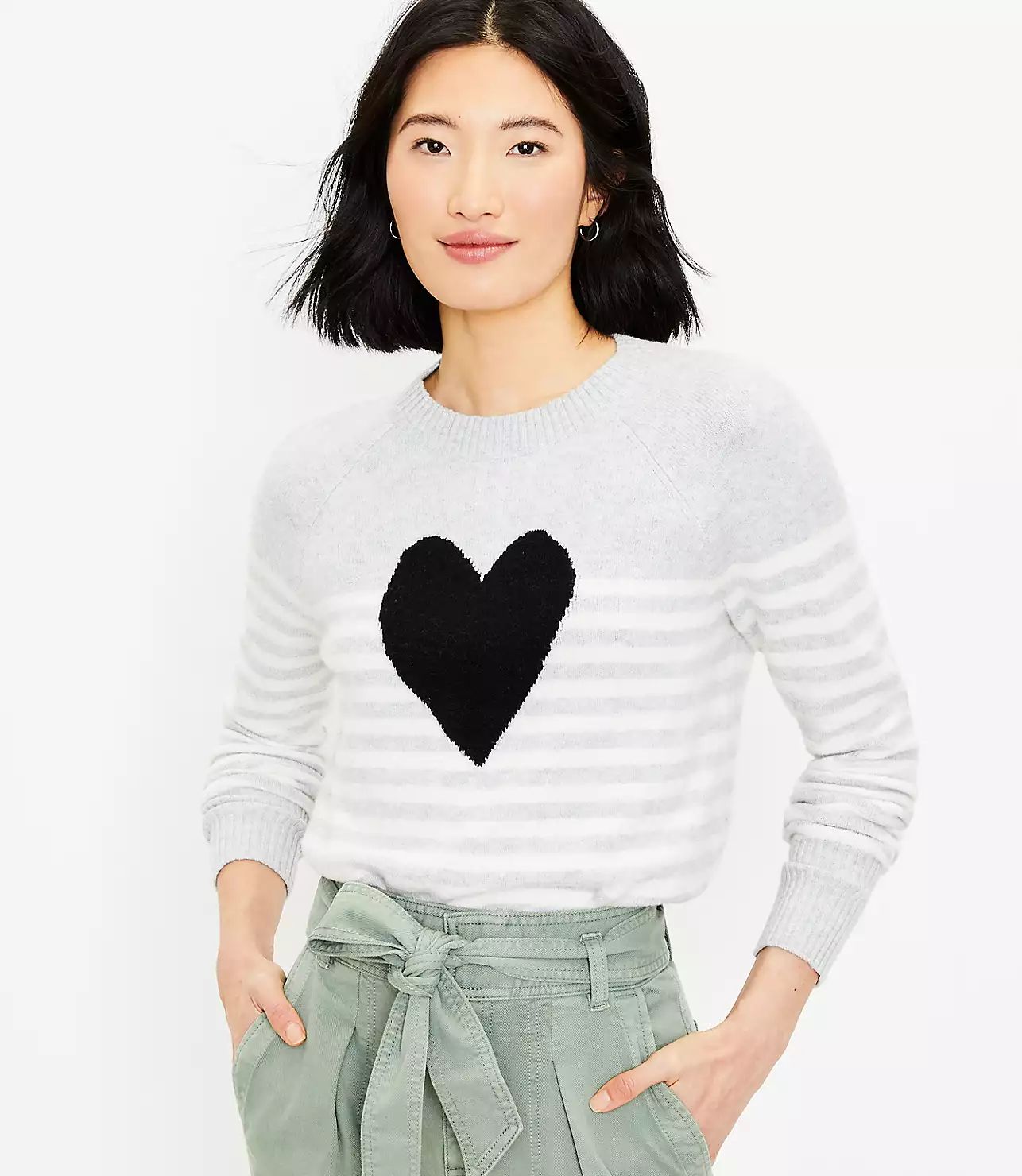 Heart Stripe Sweater | LOFT