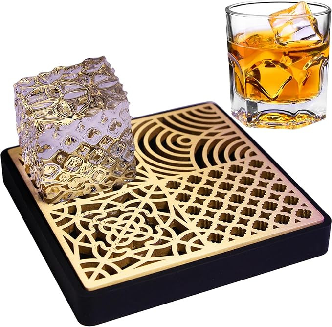 Ice Stamp Tray - Luxe Brass Ice Cube Printer for Clear Ice | Perfect Christmas for Cocktail & Whi... | Amazon (US)