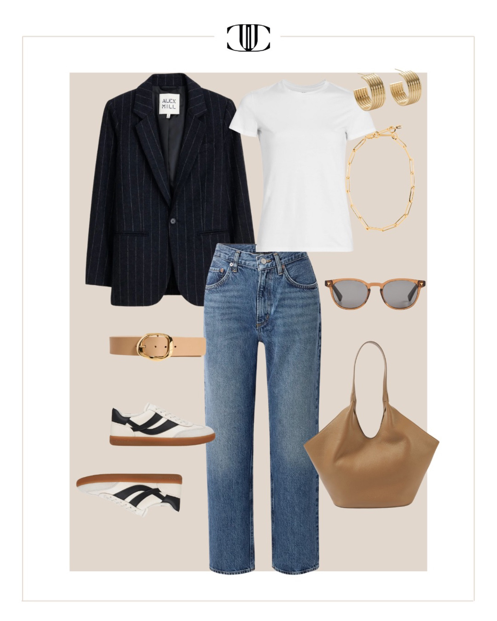 And effortless and chic look for fall fashion  

Blazer, denim, sunglasses, straight leg jeans, crewneck T-shirt, leather sneakers, leather tote bag, gold earrings, necklace, casual outfit, fall look, fall outfits, fall shoes, pumpkin patch outfit

#LTKShoeCrush #LTKOver40 #LTKStyleTip