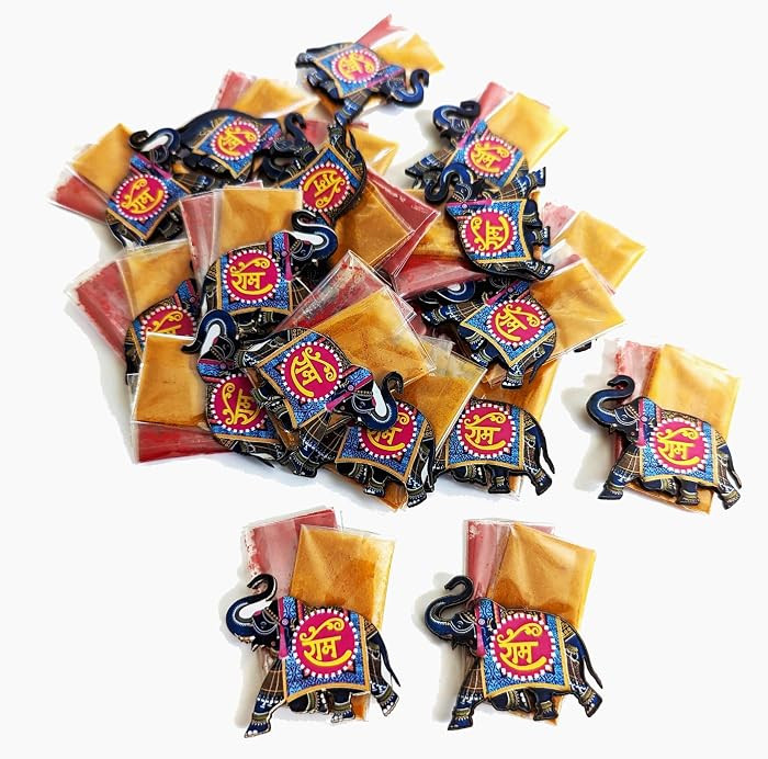 Matrika Hand Made Haldi Kumkum | Set of 20 Elephant Ram Haldi Kumkum | Pasupu kumkum | Tamboolam ... | Amazon (US)