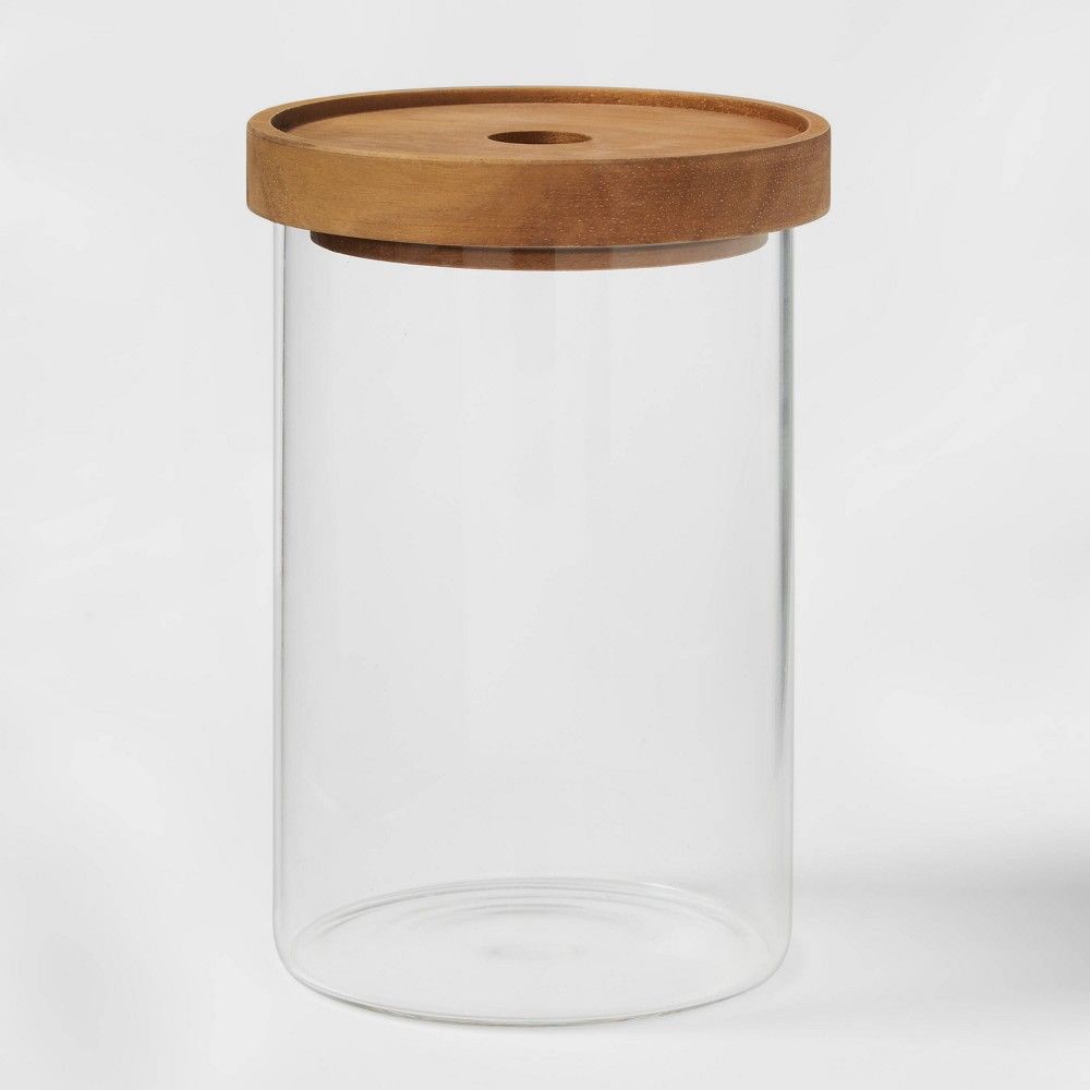 Medium Glass Storage Canister with Wood Lid - Threshold | Target