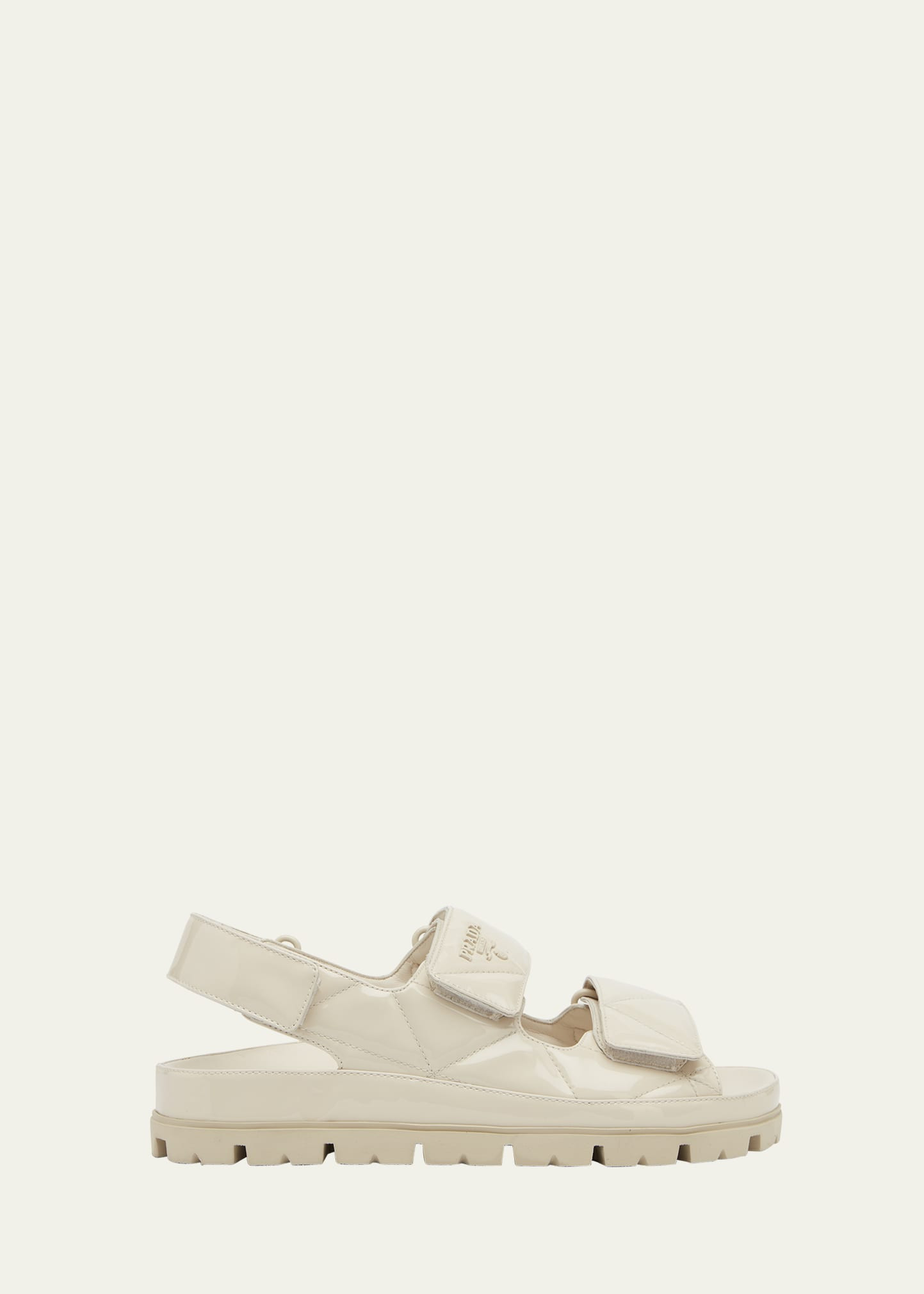 Prada Quilted Patent Slingback Sport Sandals | Bergdorf Goodman