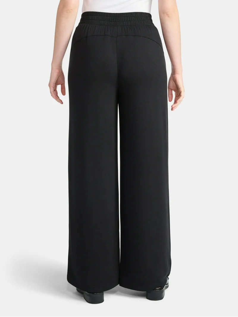 Time and Tru Women's Knit Wide Leg Pants, Sizes XS-XXXL | Walmart (US)