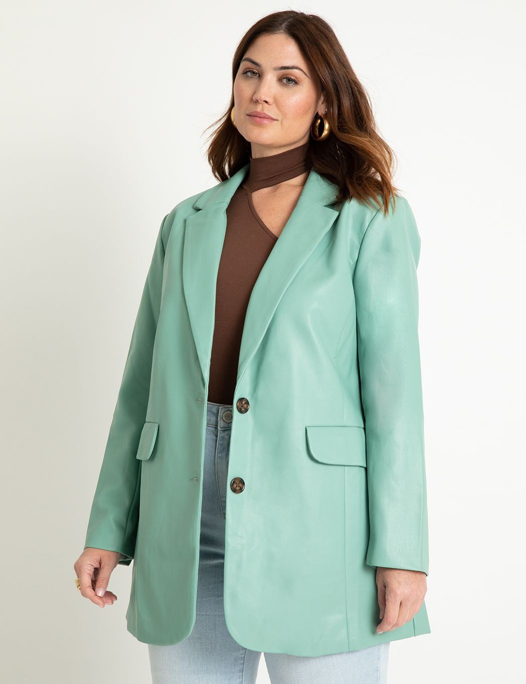 Oversized Faux Leather Blazer | Eloquii