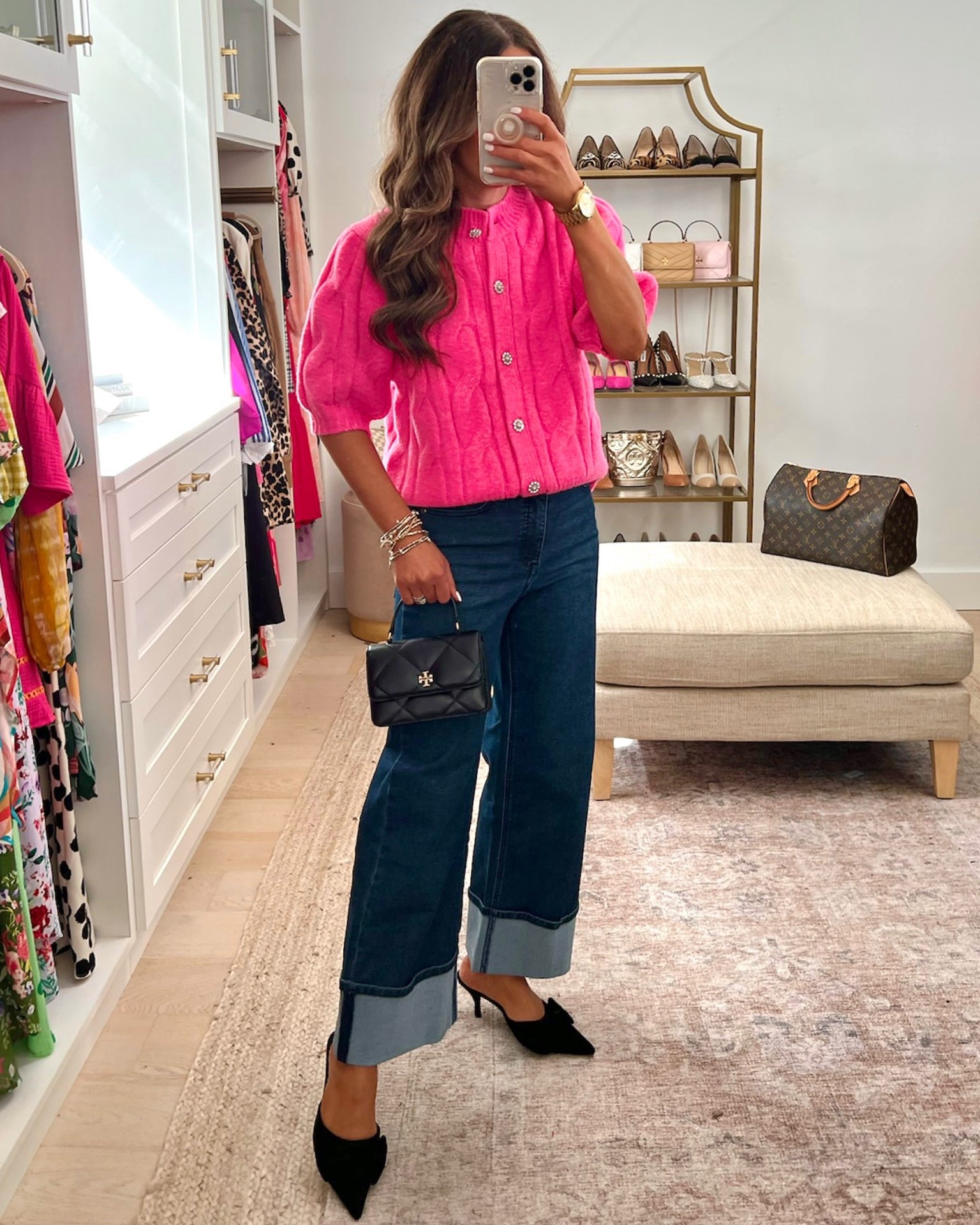 Wearing size 2 in jeans and S in top. The cardigan runs generous so size down if between. More colors too! 