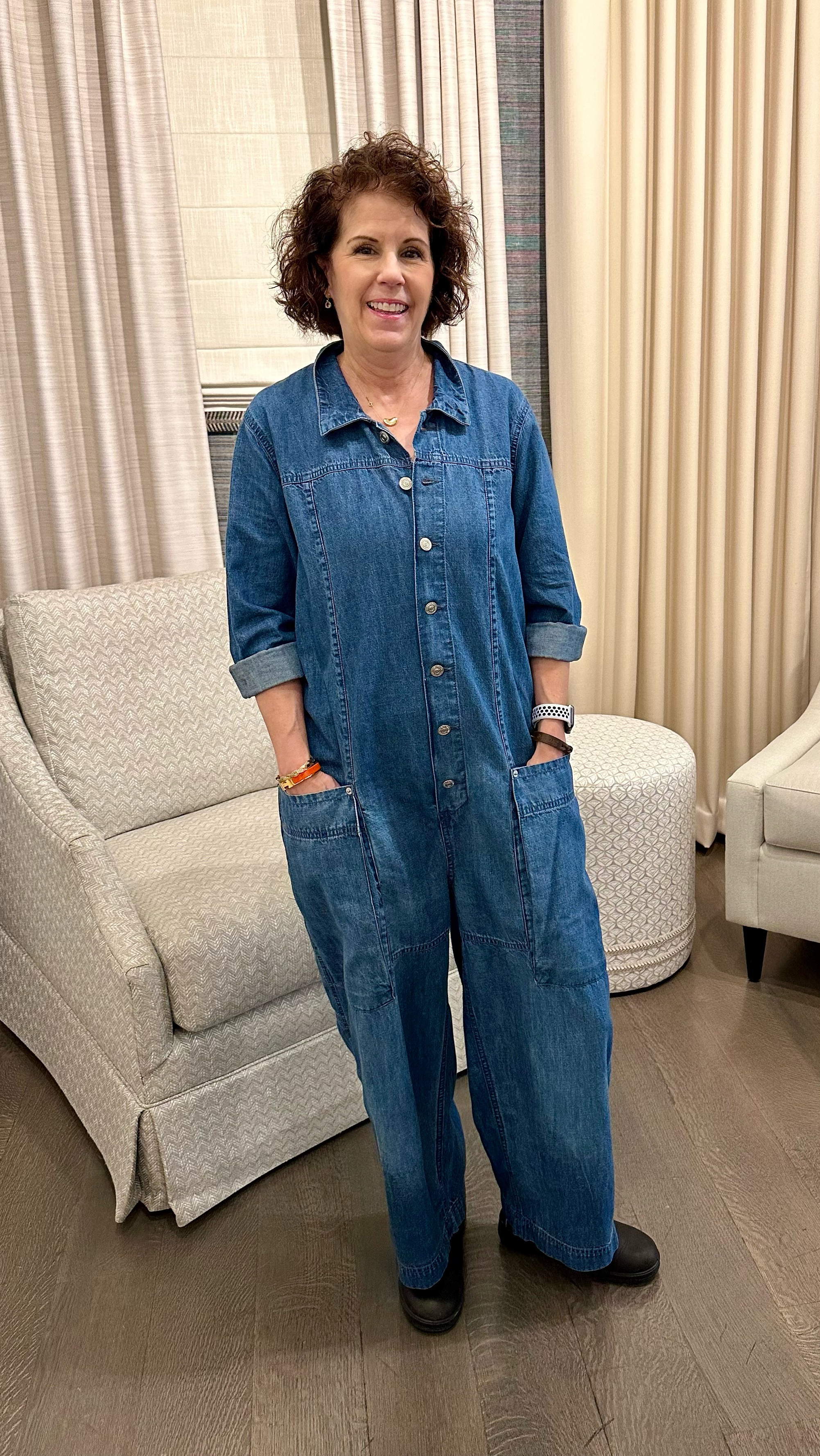This is the cutest jumpsuit that I get complimented on every time I wear it. It fits a little oversized. I'm 5'4" and 135 pounds. I bought a small. This is a best seller!

#LTKStyleTip #LTKWorkwear #LTKActive