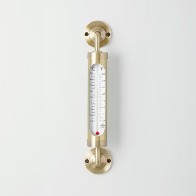 Brass Outdoor Weather Thermometer - Hearth & Hand™ with Magnolia: Wall-Mountable, Analog Displa... | Target