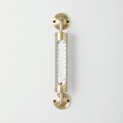 Brass Outdoor Weather Thermometer - Hearth &#38; Hand&#8482; with Magnolia | Target