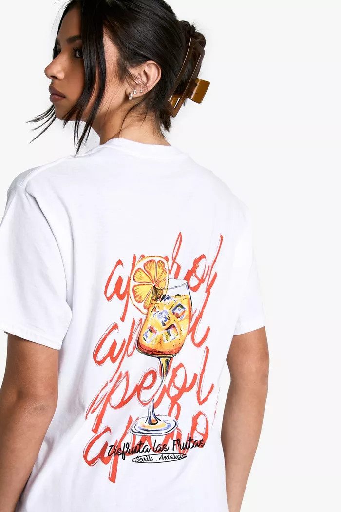 Aperol Oversized T-shirt | Boohoo.com (UK & IE)