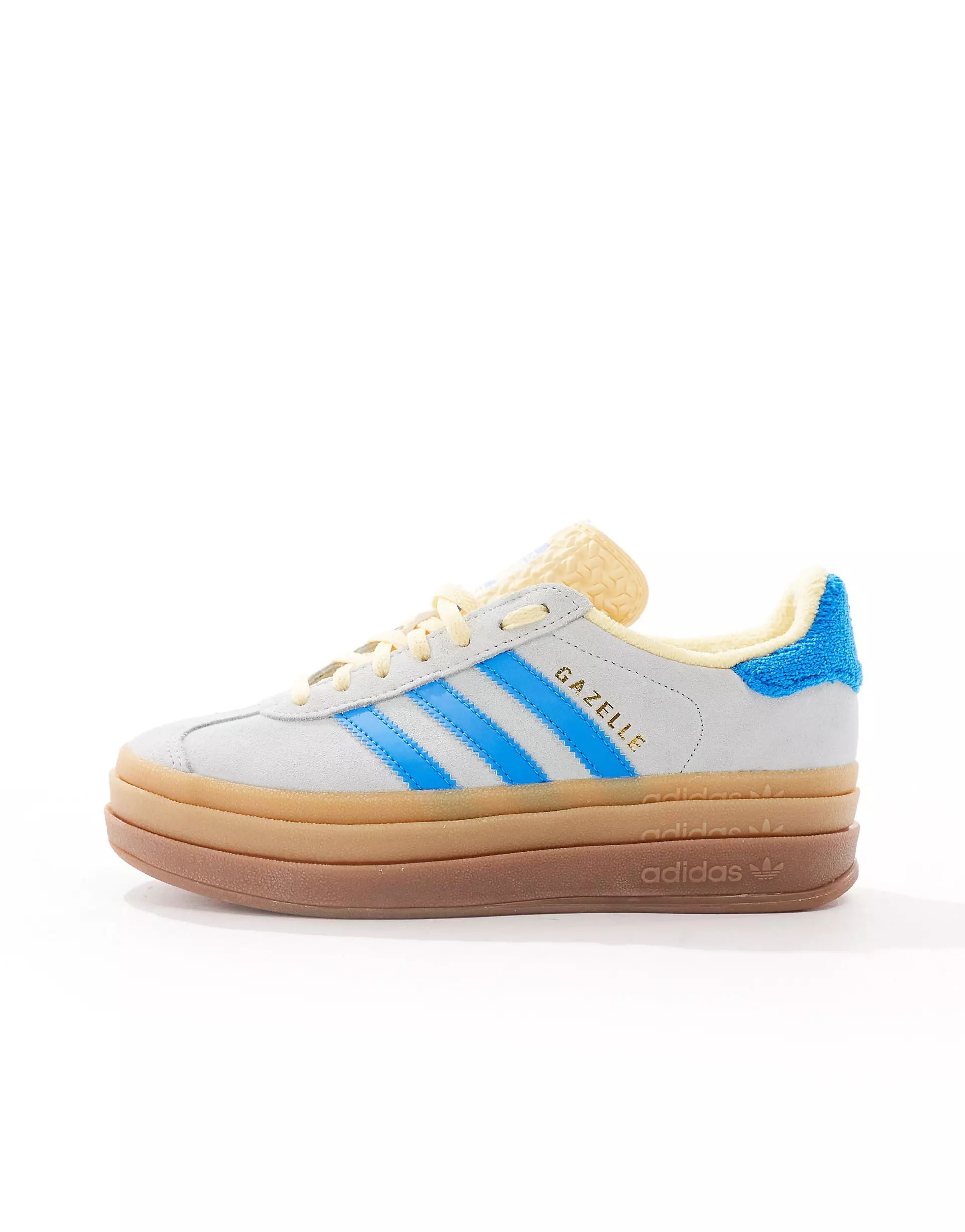 adidas Originals Gazelle Bold sneakers with rubber sole in blue and yellow | ASOS (Global)