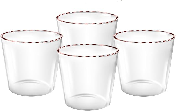 Gusto Buono Borosilicate DOF Tumbler Glass, Set of 4 – 12.8-13.2oz Festive Holiday Drinkware wi... | Amazon (US)