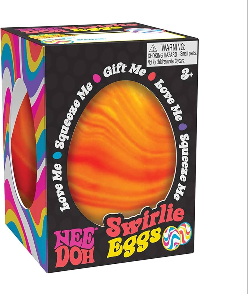 Schylling NeeDoh Swirlie Egg - Sensory Squeeze Toy - Satisfying Dough Filling - 2.5" Tall - Color... | Amazon (US)