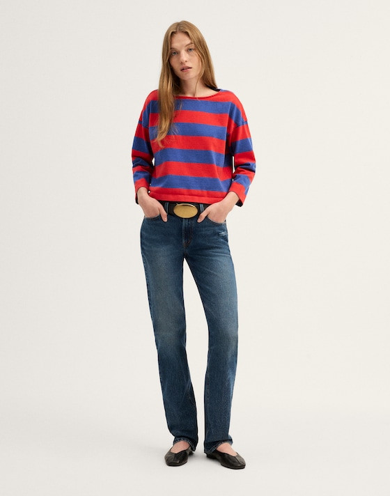 The Rugby Boatneck Long-Sleeve Tee in Club Cotton | Madewell