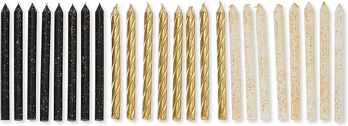 Papyrus Birthday Candles, Black, White, & Gold (24-Count) | Amazon (US)