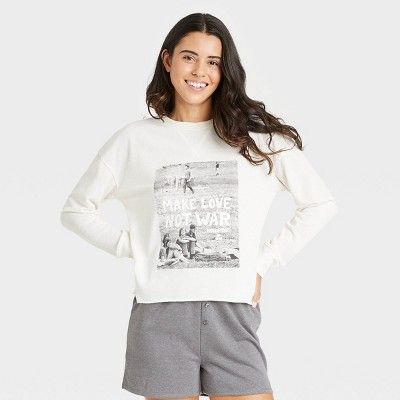 Women's Woodstock Music & Art Fair Valentine's Day Pajama Set - White | Target