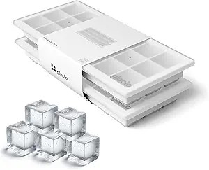 glacio Small Ice Cube Silicone Trays - Covered Flexible Ice Molds with Lids - Set of 2 | Amazon (US)