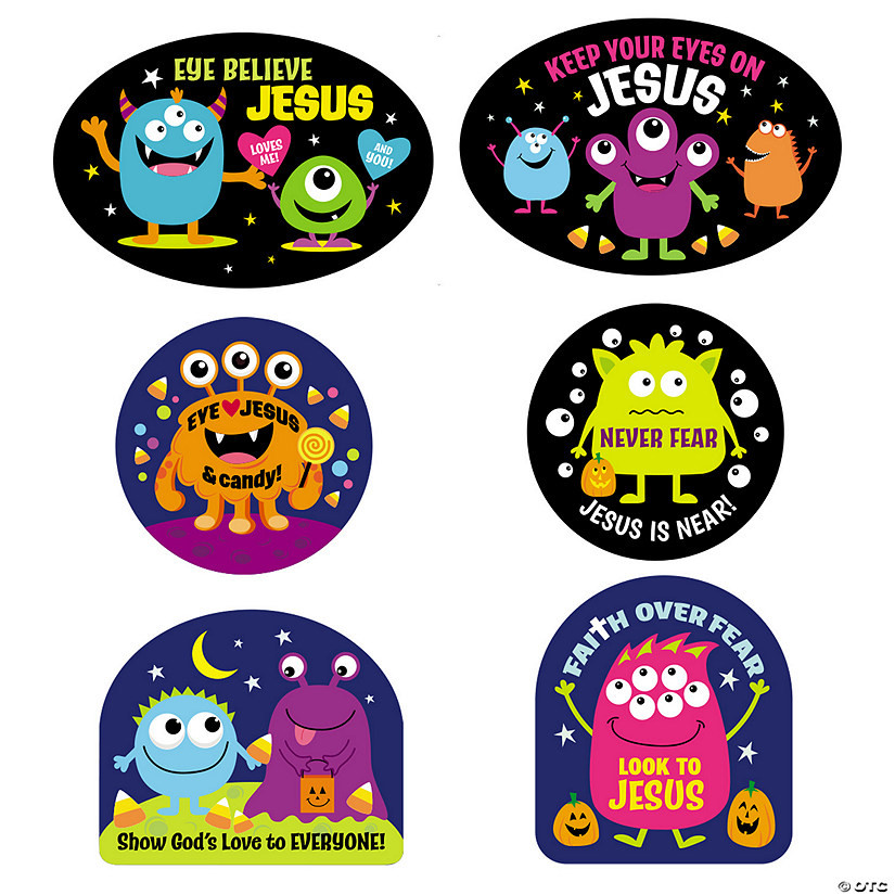 Faith Messages Halloween Monster Cutouts - 6 Pc. | Oriental Trading Company