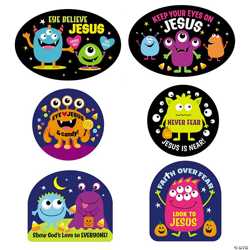 Faith Messages Halloween Monster Cutouts - 6 Pc. | Oriental Trading Company