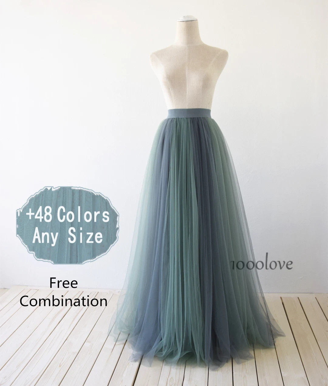 Mixture color tulle skirt , blending tea green and blue green, adult wedding  bridesmaid dress,fr... | Etsy (US)