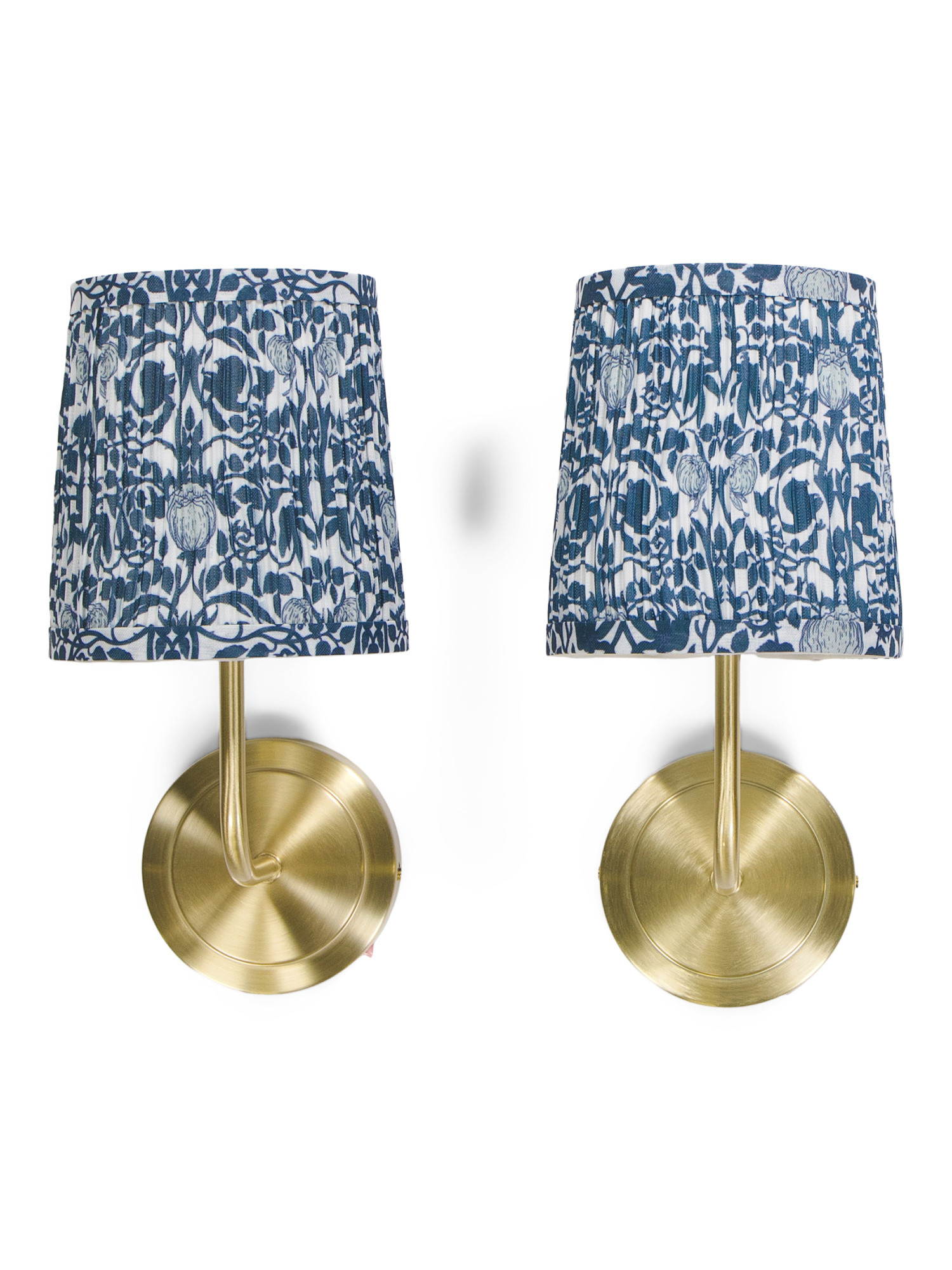 2pk 13.5in Cordless Printed Shade Metal Wall Sconces Set | TJ Maxx