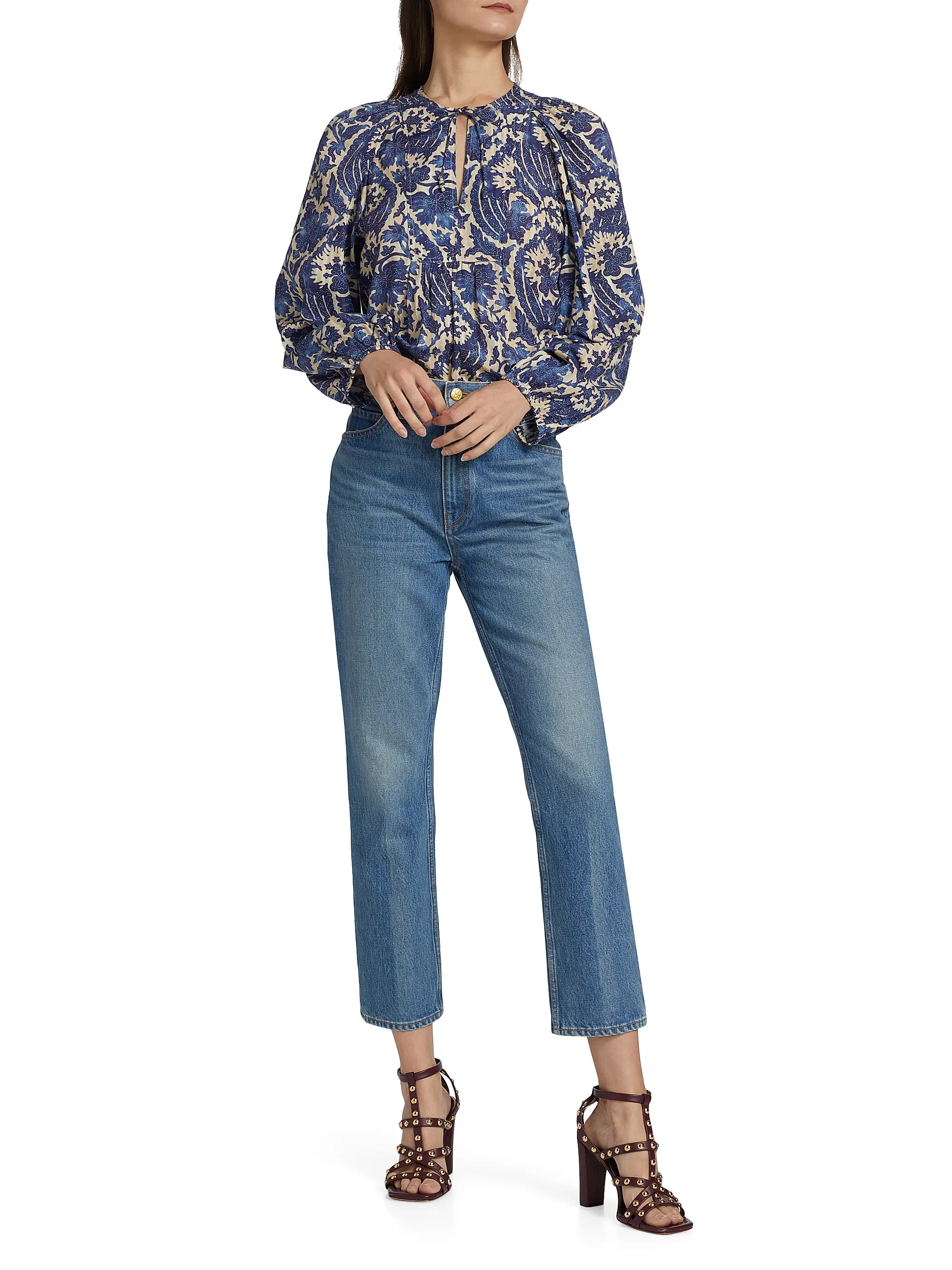 Brea Floral Cotton-Blend Blouse | Saks Fifth Avenue