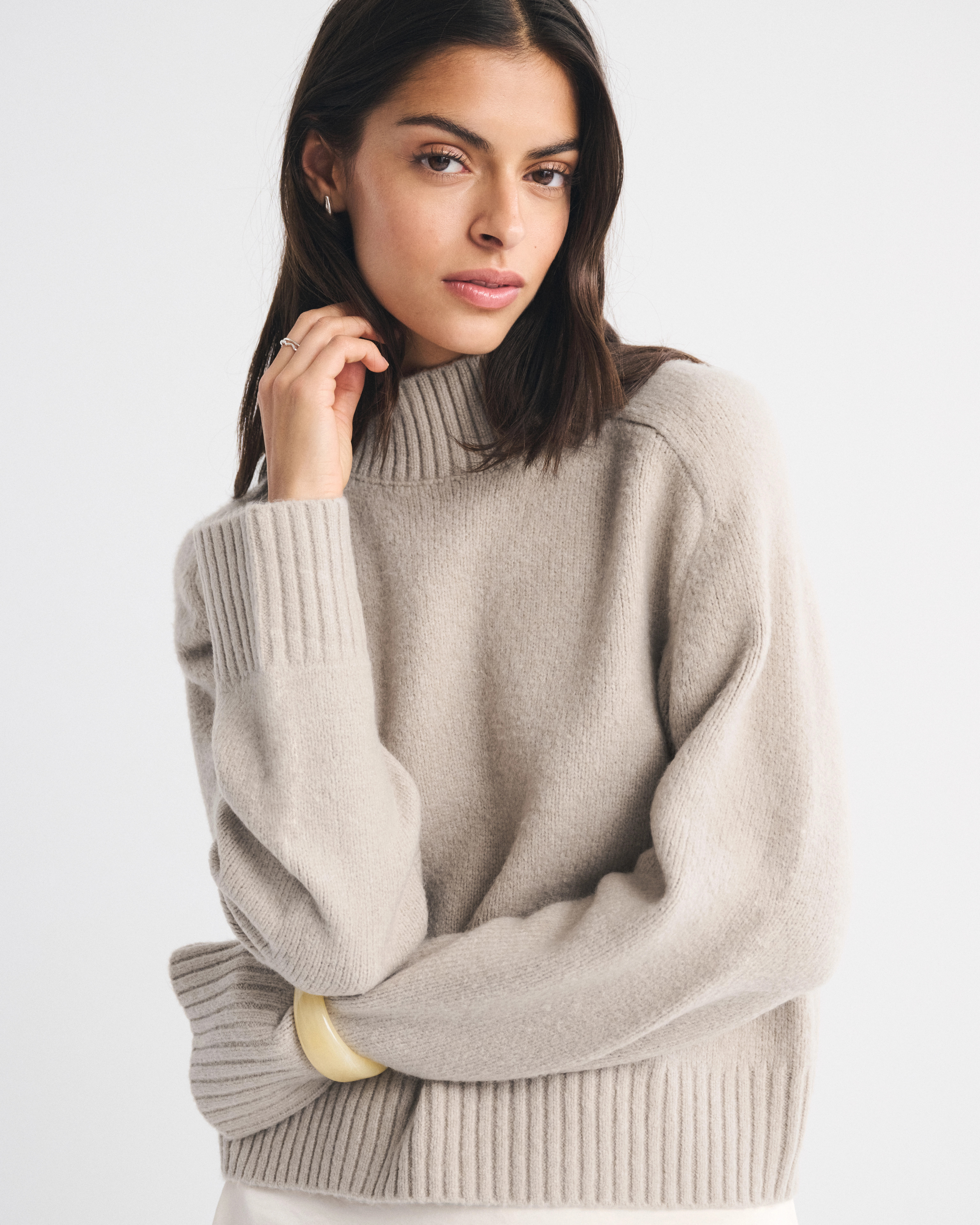 Easy Mockneck Sweater | Abercrombie & Fitch (US)