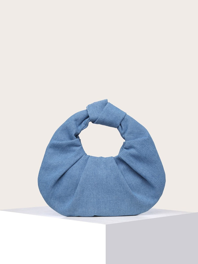 Minimalist Denim Ruched Bag | SHEIN