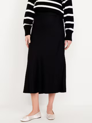 High-Waisted Crepe Midi Skirt | Old Navy | Old Navy (US)