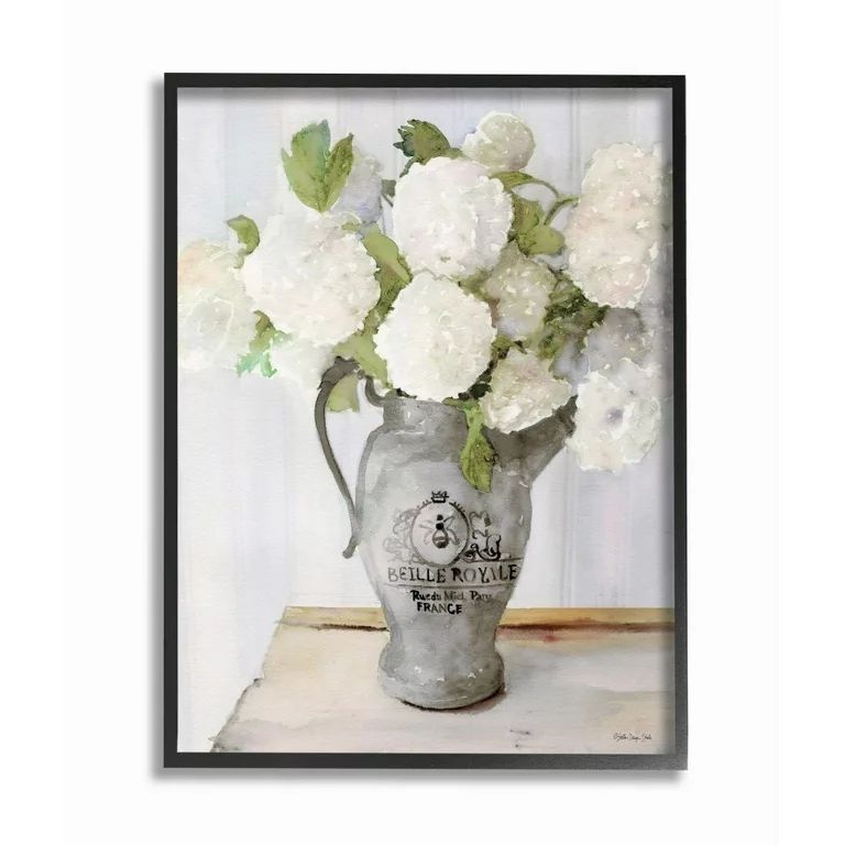 Stupell Industries White Hydrangea in French Country Pitcher Still Life Framed Wall Art Design by... | Walmart (US)
