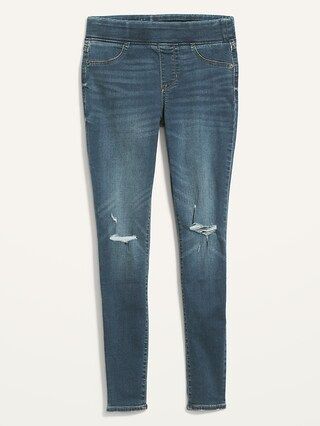 Mid-Rise Distressed Rockstar Jeggings for Women | Old Navy (US)