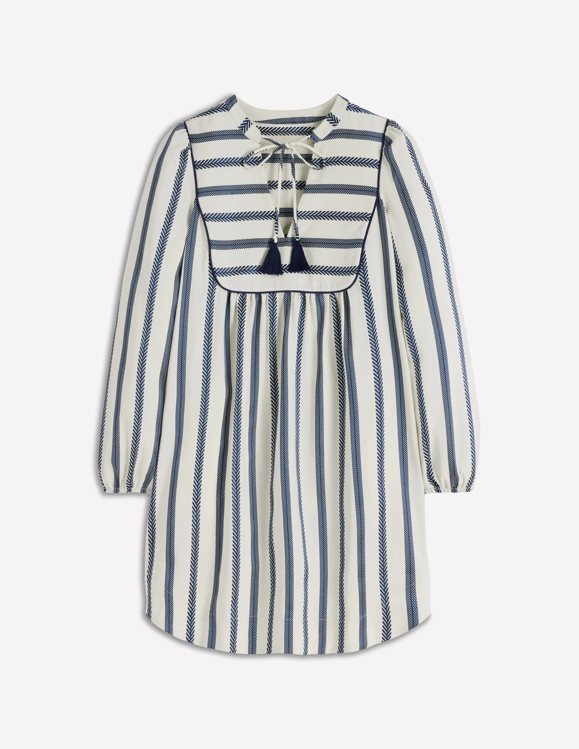 Pia Cotton Yoke Dress-Blue Stripe | Boden (US)