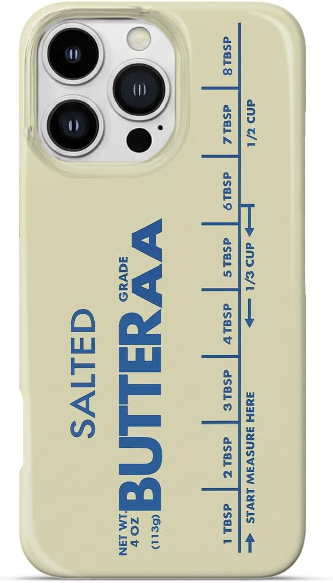 Compatible with iPhone 16 Pro Case, Trendy Salted Butter Stick Funny Design Soft Slim TPU Shockpr... | Amazon (US)