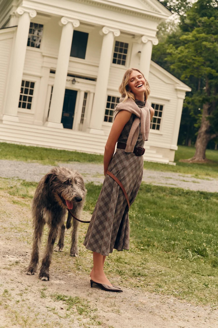 Glen Plaid Mock Neck Lockwood Dress | Tuckernuck (US)