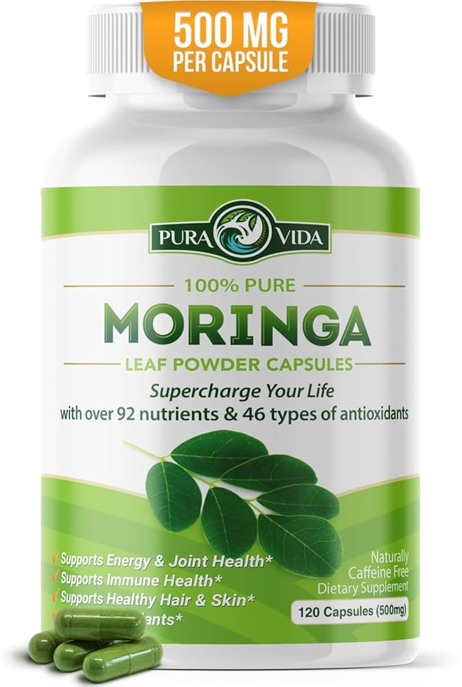 PURA VIDA MORINGA Capsules Single Origin Moringa Powder Organic. Moringa Leaf. Energy, Metabolism... | Amazon (US)