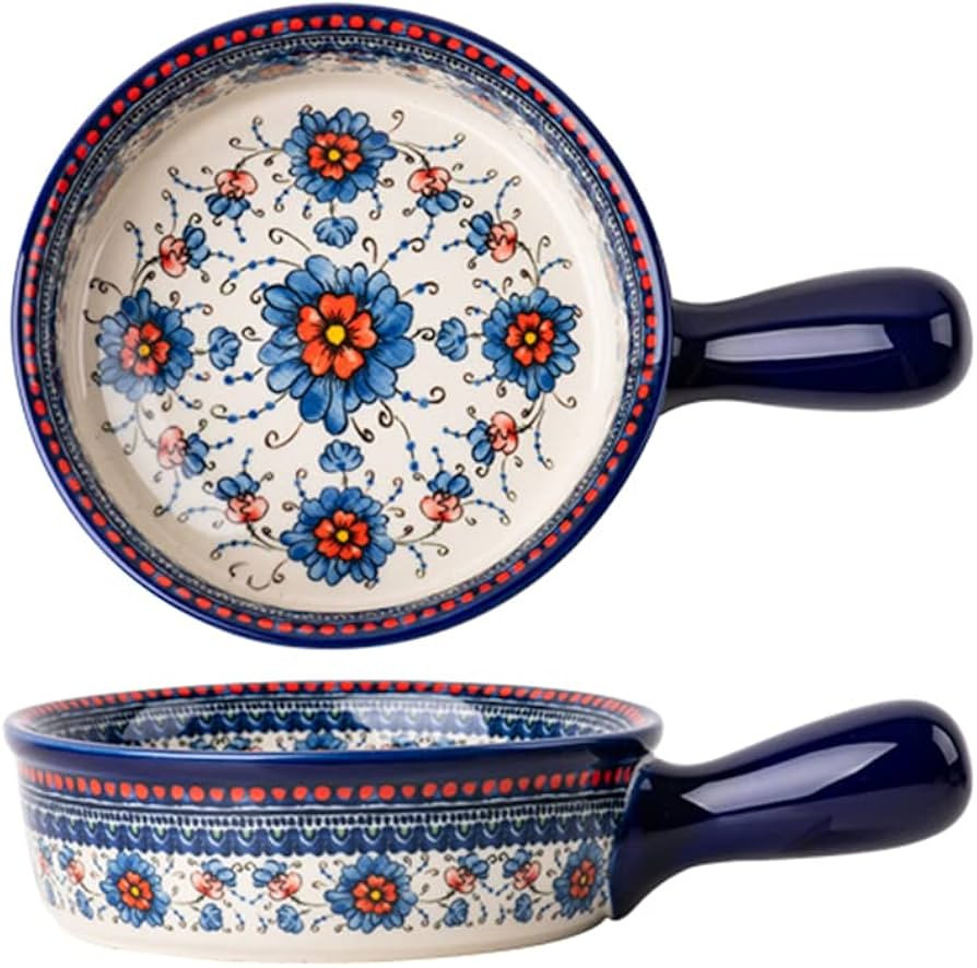Blue and Orange Flower Vintage Style Ceramic Bakeware Casserole Dish Baking Pan Lasagna Pans Baki... | Amazon (US)