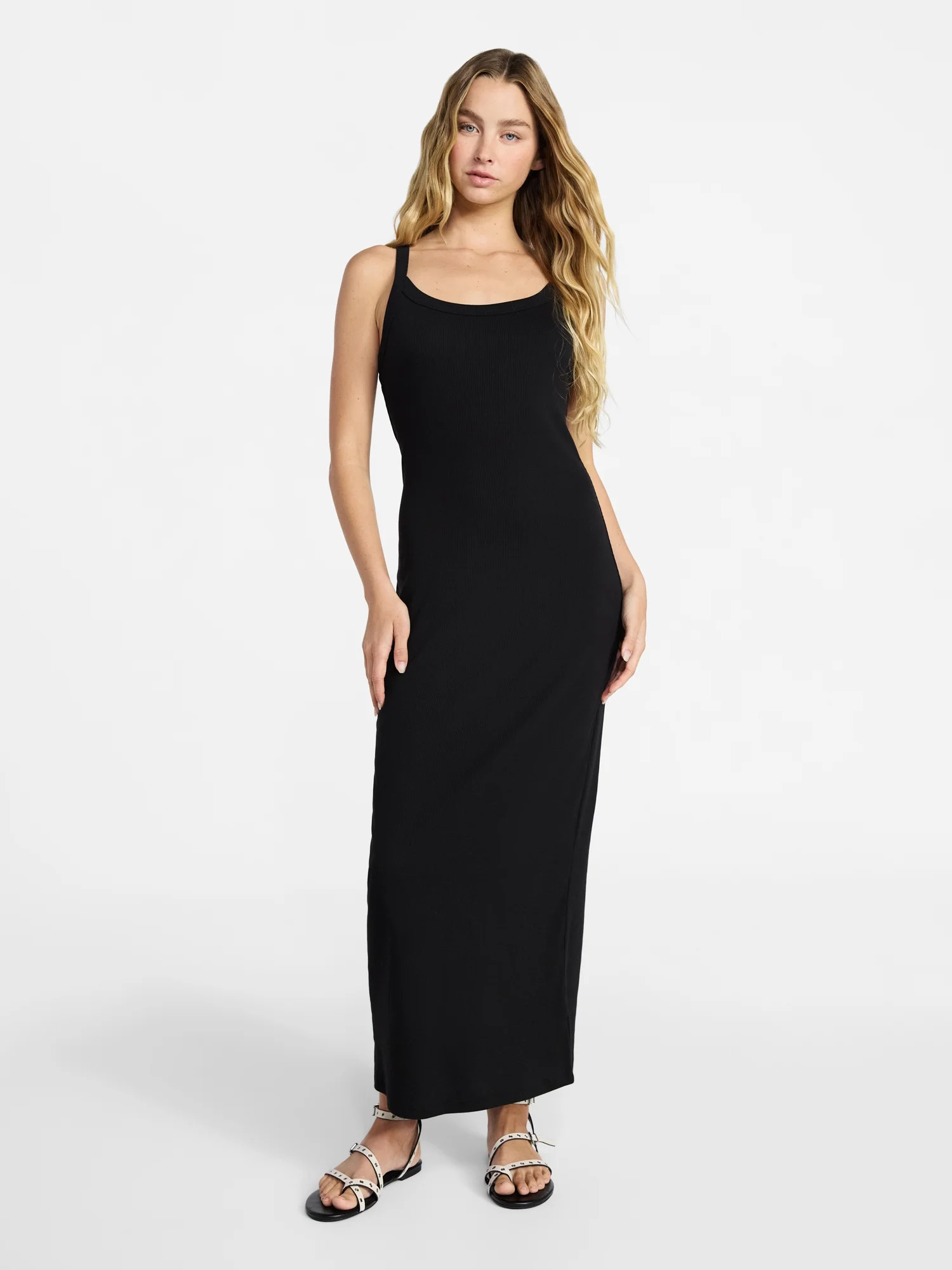 No Boundaries Long Scoop Neck Maxi Dress, Women’s Sizes XXS-XXL | Walmart (US)